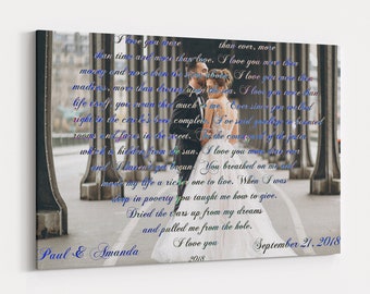 First Dance Lyrics Wedding Song Art Wedding Song Lyrics On Canvas First Dance Art Anniversary Gift Canvas Wedding Present For Couple Love