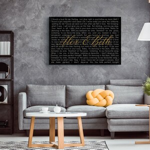 Personalized Wedding Song Lyrics Canvas Art: First Dance Gift image 2