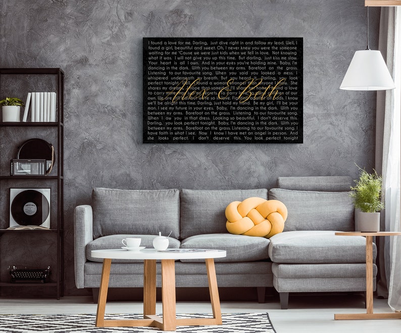 Personalized Wedding Song Lyrics Canvas Art: First Dance Gift image 2