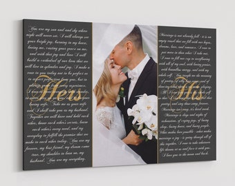 Impresión en lienzo personalizada de votos matrimoniales, regalo de aniversario