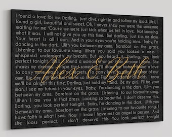 Personalisierter Hochzeitssongtext Leinwandkunst: Erster Tanz Geschenk