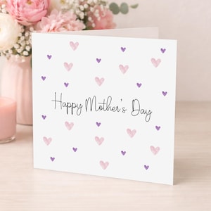 Mothers Day Card - Happy Mother's Day - Hearts Rain - Mum, Nanna, Nan, Gran, Step-Mum, Godmother, Auntie image 1