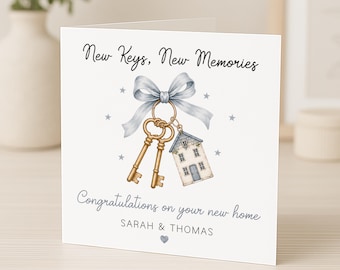 Personalised new home card  |  New Keys New Memories  | Moving House | First Home | First time buyers|