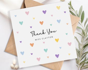 Personalised Thank You Card - Teacher, Teaching Assistant, School, Nursery, Doctor, Hospital, Ward