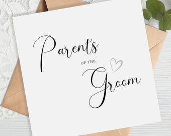 Parents of the Groom Card - Wedding Card - Groom's Parents - Thank You - Congratulations