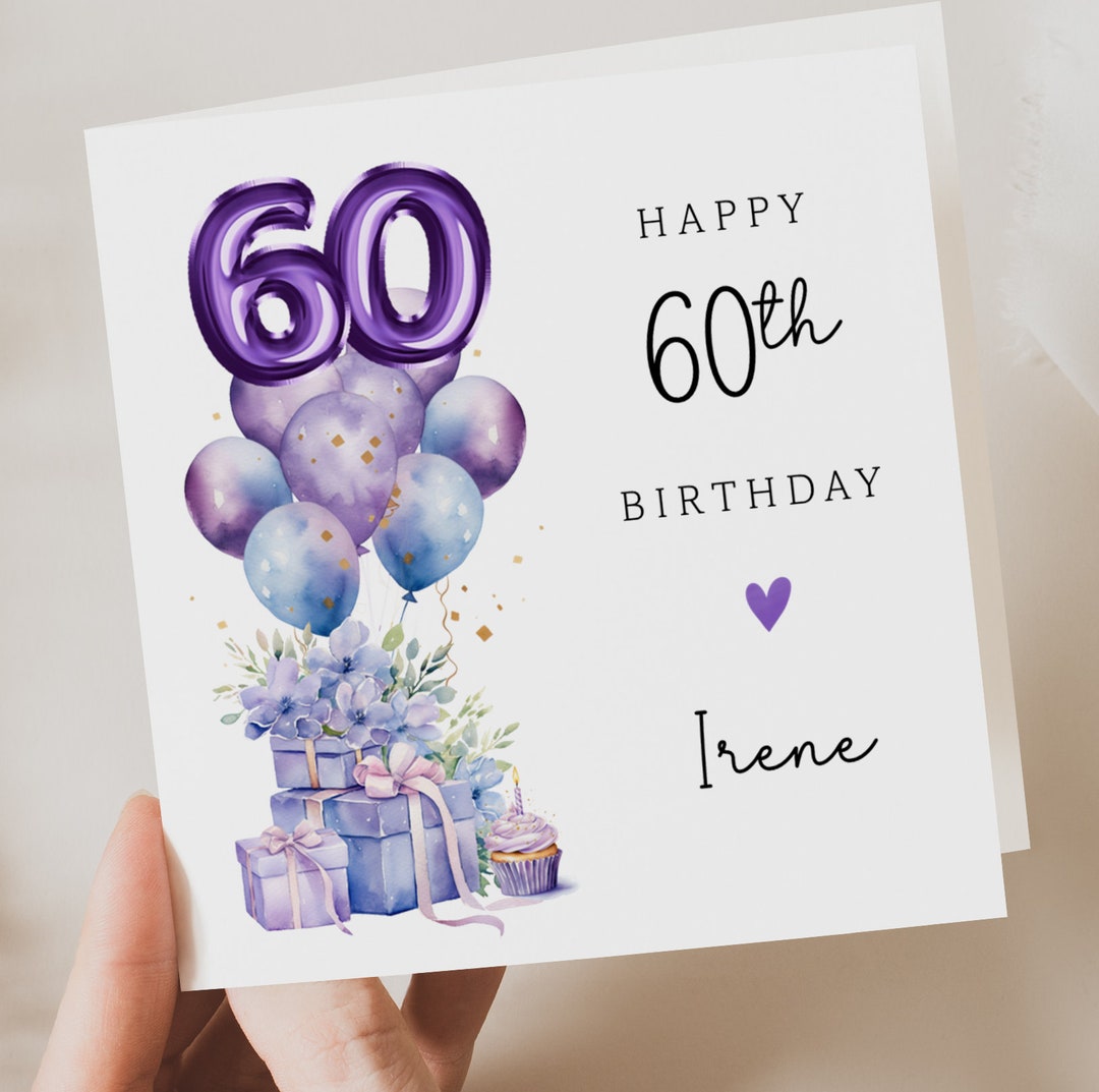 Personalised 60th Birthday Card for Her 60th Birthday Card for Grandma ...