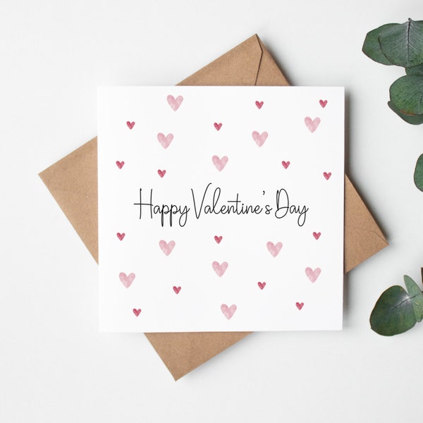 Happy Valentines Day Card- Simple Cute Valentines Card - husband, wife, one I love, partner, boyfriend, girlfriend, for him, for her