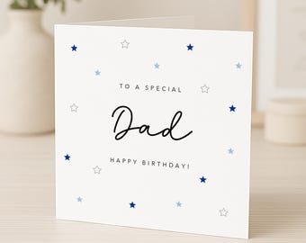 Dad Birthday Card - Blue Stars