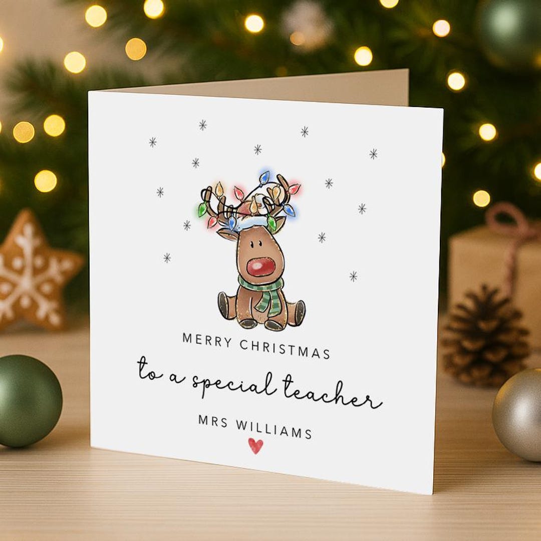 Personalised Teacher Christmas Card | Nursery Keyworker, Teaching