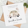Personalised Wedding Card - Wedding Gift - Just Married, Wedding Car, Newlyweds, Congratulations on your Wedding Day - Vintage Wedding Car product logo