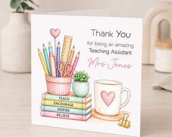 Teaching Assistant Thank You Card - School Card - Amazing Teaching Assistant