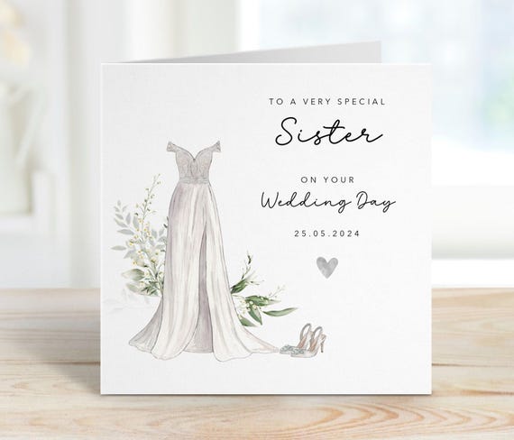 WHITE COTTON CARDS XL Grußkarte – Handgefertigt Für Schwester & Ehemann Zur Hochzeit, Mit Strass