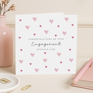Personalised engagement card - Congratulations on your engagement - Daughter Son Sister Brother Wedding Engagement immagine 1