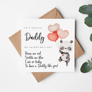 Daddy Valentines Card - Happy Valentine's Day Daddy - For my Dad, Daddy From Daughter Son Baby