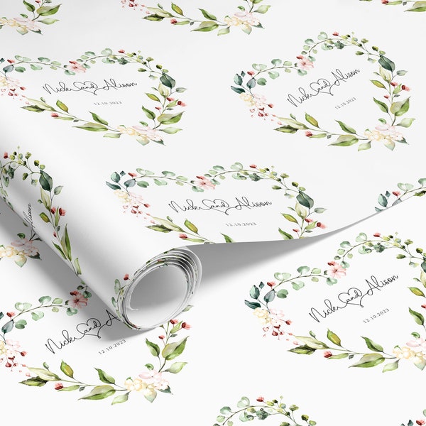 Personalised Wedding Wrapping Paper - Personalised gift wrap - wedding engagement anniversary bride groom wedding gift