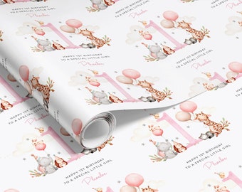 Personalised 1st 2nd 3rd Birthday Wrapping Paper for Daughter, Niece, Granddaughter, Goddaughter, Special Little Girl