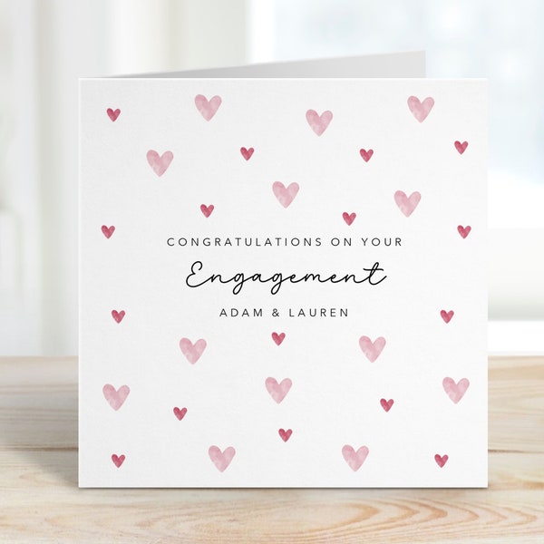 Personalised engagement card - Congratulations on your engagement - Daughter Son Sister Brother Wedding Engagement