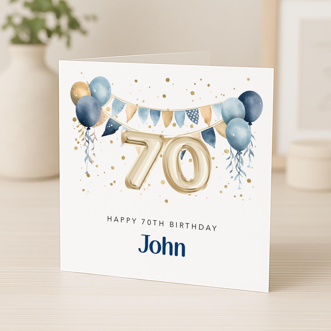 Personalised 70th Birthday Card for Him -brother, Grandad, Friend ...