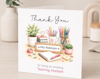 Teaching Assistant Thank You Card - School Card - Amazing Teaching Assistant