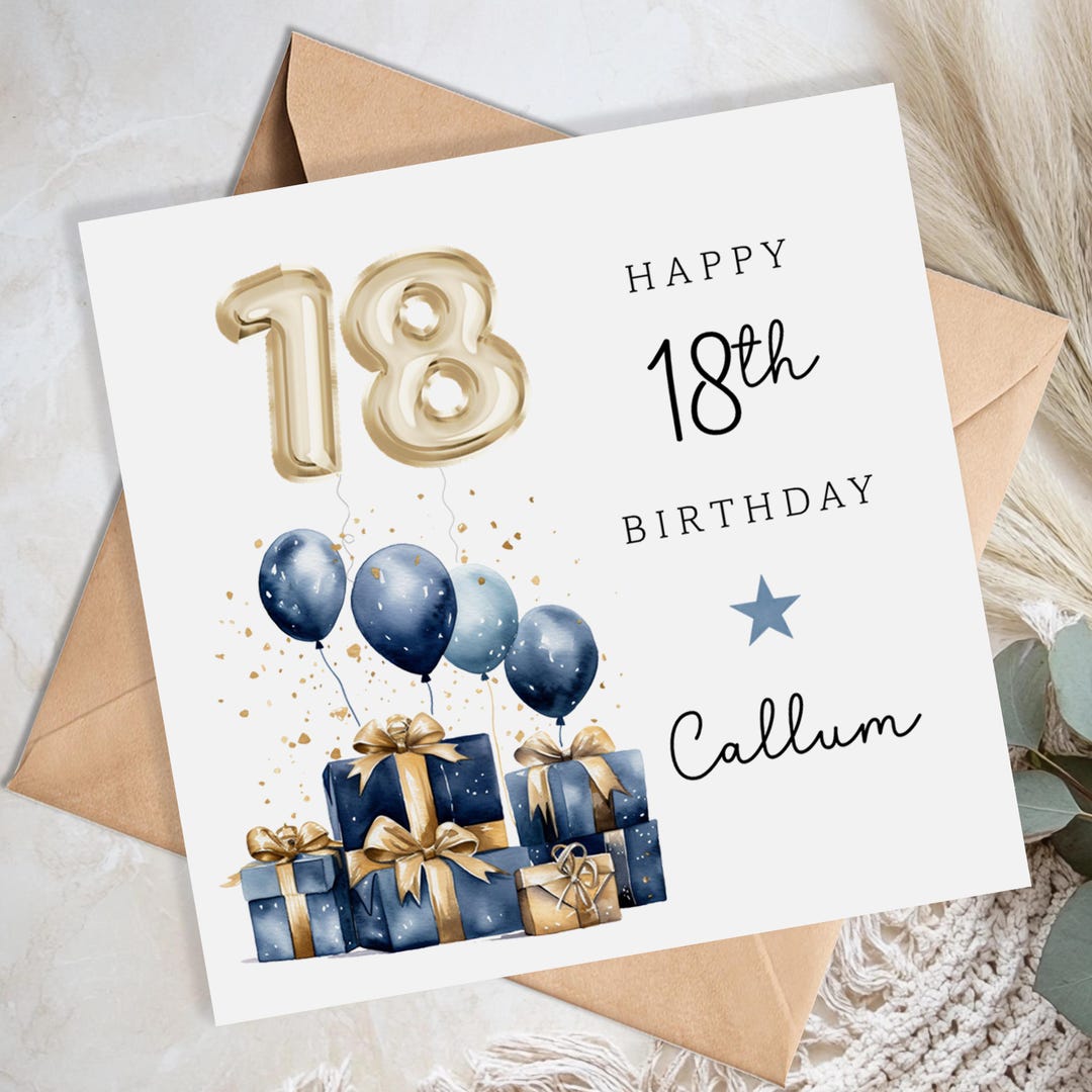 Special 18th Birthday Card For Him - Eighteen Years Old Birthday