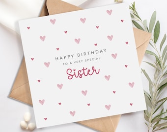 Sister Birthday Card - Happy Birthday to a very special Sister - From Brother Sister in Law - Birthday Gift