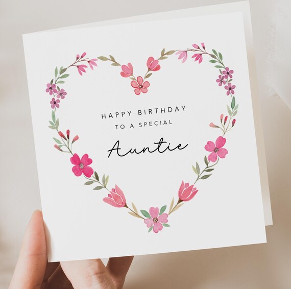 Geburtstagskarte „Happy Birthday To A Special Aunty“ – Handgefertigt & Liebevoll Gestaltet