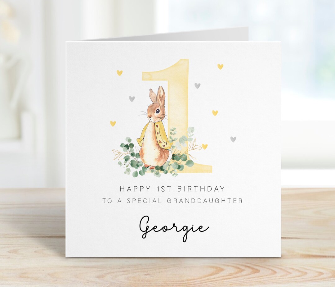 Personalized Peter Rabbit Birthday Card For Son, Grandson, Godson - 1st, 2nd, 3rd Birthday 2 thumbnail image