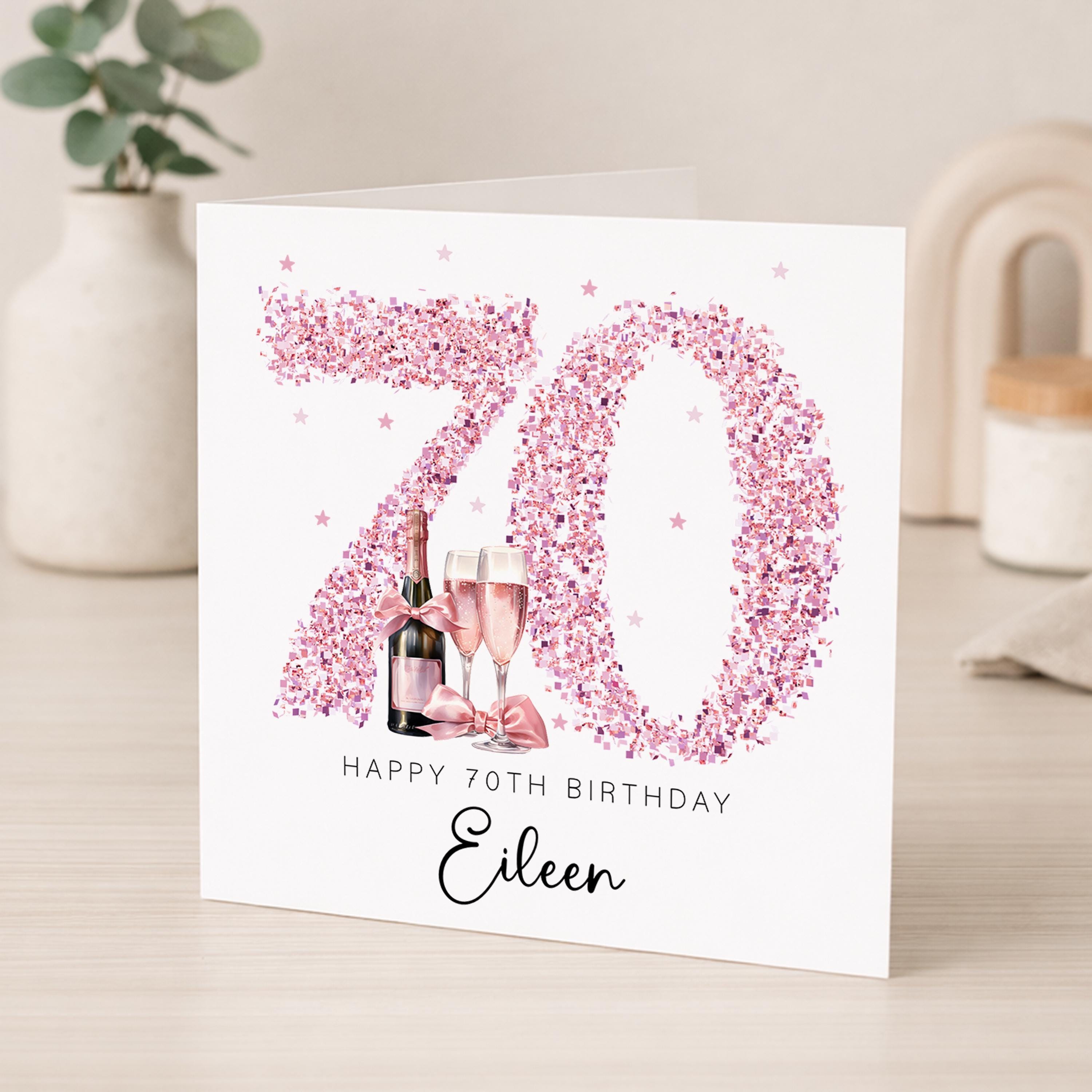 Personalised 70th Birthday Card for Her | Friend Sister Granny Nanna ...