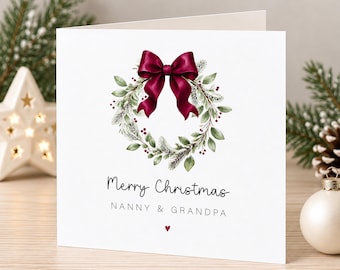 Nanny & Grandpa Christmas Card - Merry Christmas - Grandparents Christmas Card