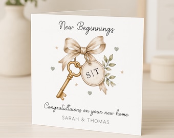 Personalised new home card  |  New Beginnings  | Moving House | First Home | First time buyers|