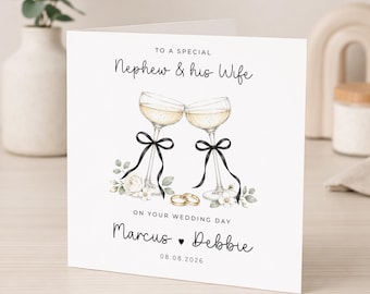 Personalised Wedding Card for Nephew and Wife | Wedding Day Congratulations Card