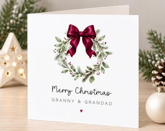 Granny & Grandad Christmas Card - Merry Christmas - Grandparents Christmas Card