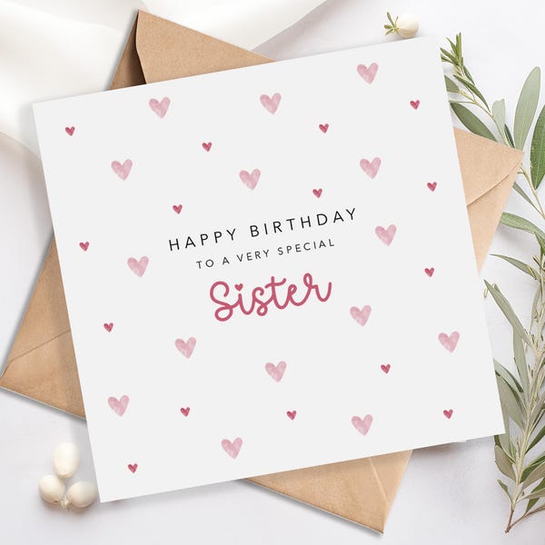 Sister Birthday Card - Happy Birthday to a very special Sister - From Brother Sister in Law - Birthday Gift