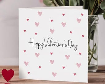 Happy Valentines Day Card- Simple Cute Valentines Card - husband, wife, one I love, partner, boyfriend, girlfriend, for him, for her