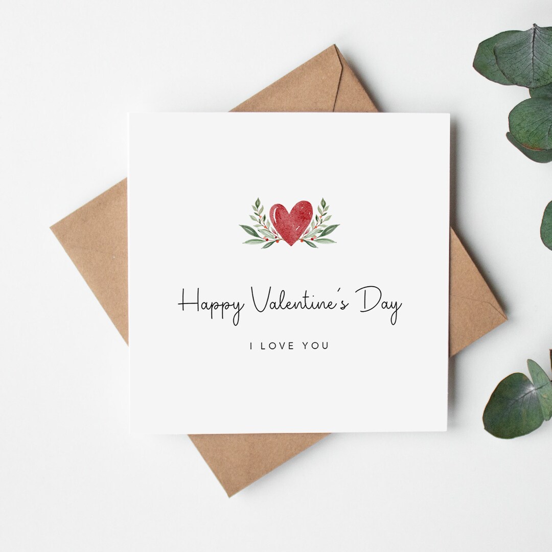 Happy Valentines Day Card I Love You-simple Cute Valentines Card ...