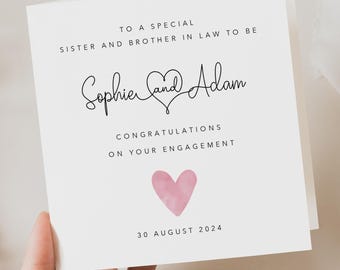 Personalised engagement card for Sister and husband to be - Congratulations on your engagement - Brother in Law to be - Sister and Fiance