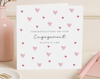 Personalised engagement card - Congratulations on your engagement - Daughter Son Sister Brother Wedding Engagement