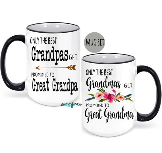 Only the best grandmas get promoted to great grandma mug set Il_570xn