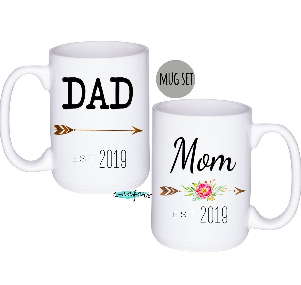 Mom and Dad Mugs New Parents Gift Baby Shower Gift New Etsy