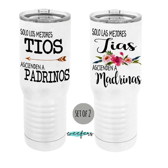 Tia and Tio to Madrina and Padrino Proposal Set of 2 -Coffee mug or Insulated Travel Tumbler Il_570xn