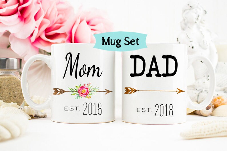 Mom and Dad Mugs New Parents Gift Baby Shower Gift New Etsy