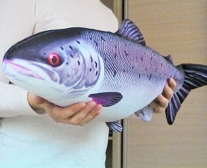 Fish Pillow ATLANTIC SALMON Neck Pillow Animal Pillow Relax Pillow