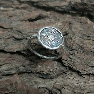 Offer ancient ring silver witch ring travel travel windrose silver 925