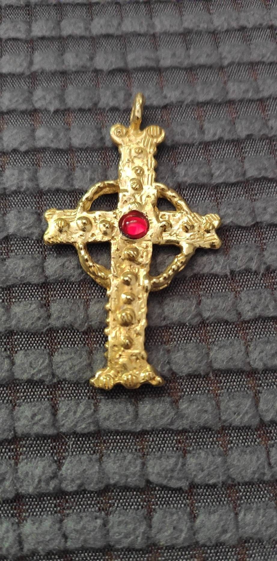Medieval cross antique design natural brass