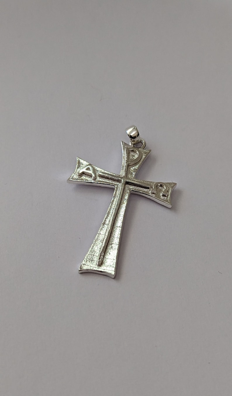 ALPHA OMEGA BACULUS CROSS, Silver and Bronze, Representation of Jesus ...