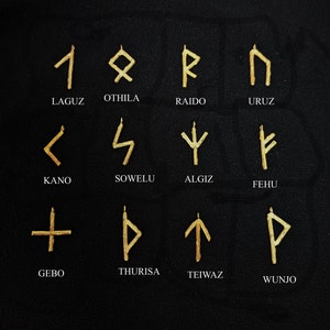 nordic runes bronze pendant odin vikings