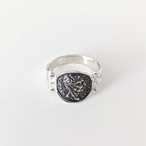 Réplique de bague XXL pièce romaine en argent César Auguste XXL