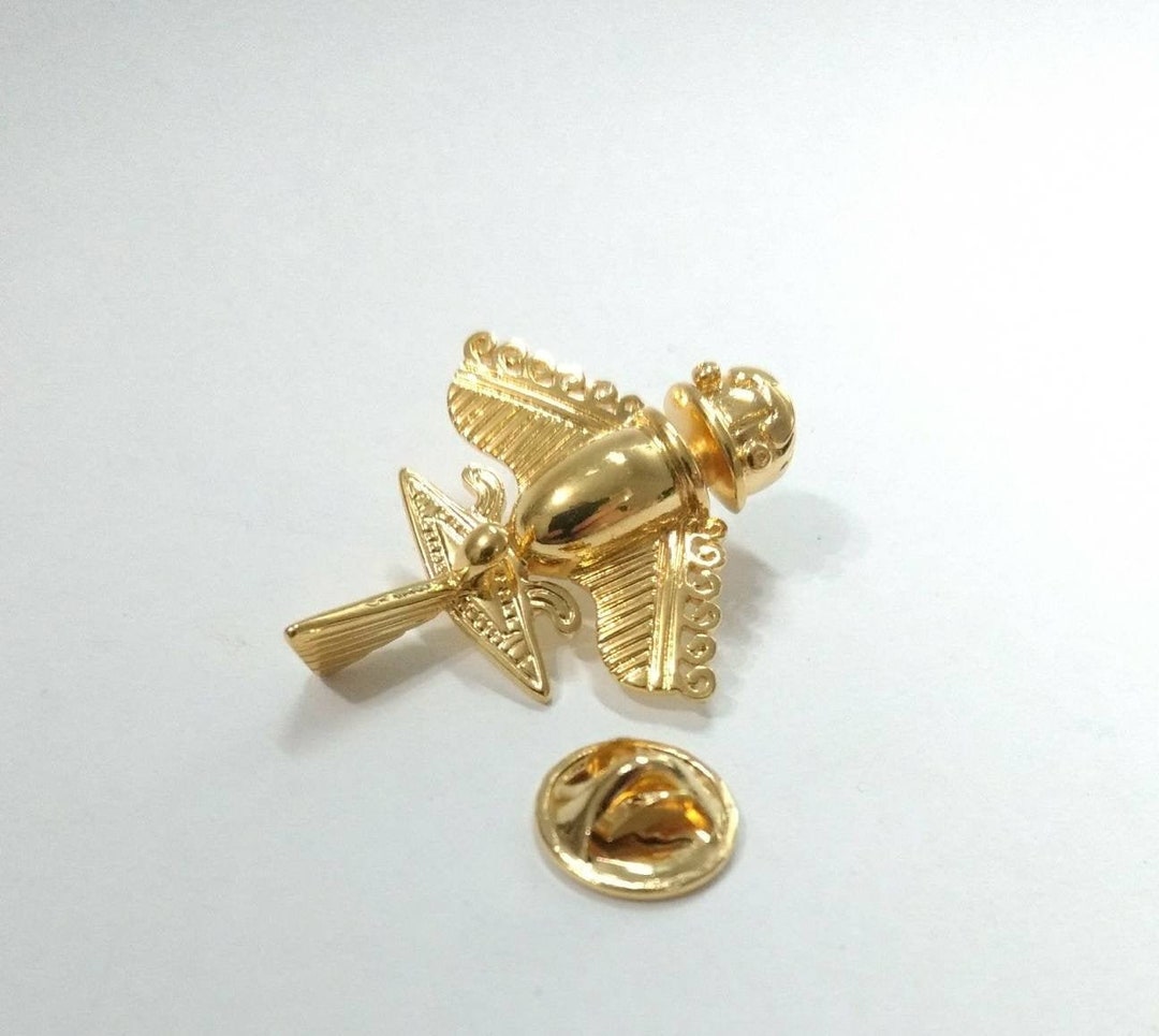 ◆ミシュラン◆真鍮ブラス製◆エナメル七宝製♦︎ゴールド金色4バレル Ancient Aliens Pin Gold Flyer | Pre-columbian Tolima Ancestral
