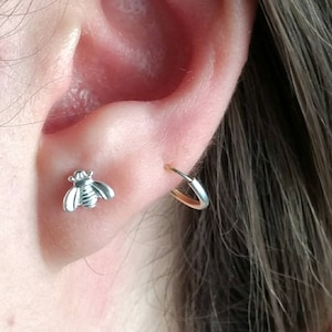 925 Simple and delicate bee silver Earring