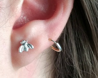 925 Simple and delicate bee silver Earring